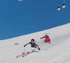 Skiing in the Plan de Corones ski resort