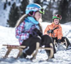 Tobogganing on the Plan de Corones