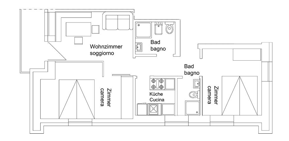 Ferienwohnung 5 - Wohnungsskizze