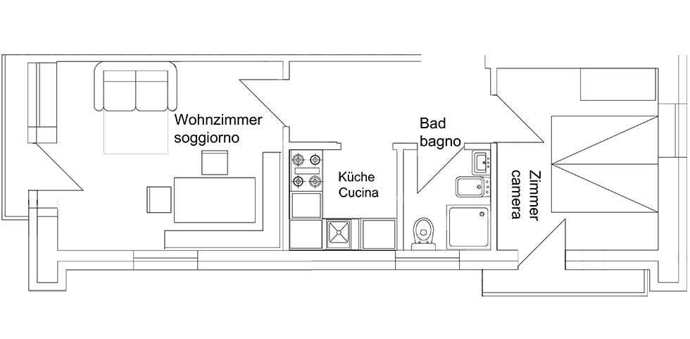 Ferienwohnung 3 - Wohnungsskizze